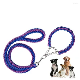 Dog Collars Collar And Leash Set Heavy Duty Nylon Braided Rope Strong Training Medium Small Large