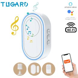 Doorbell TUGARD DB11 Tuya Wifi Smart Doorbell Home Security Alarm System 58 Sound Apps Control Touch Button 433MHz Wireless Home Burglar