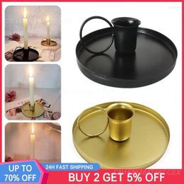 Candle Holders Est Retro Housewarming Gift Candles Tray Desktop Adornment Container Metal Candlestick Creative Durable