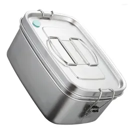 Dinnerware 1pc Japanese Style Office Worker Stainless Steel Double Layer Lunch Box