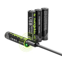 laiphi 1110mWh AAA rechargeable usb 1.5V Battery, with 4-in-1 charging cable best for Camping Lantern and Flashlights