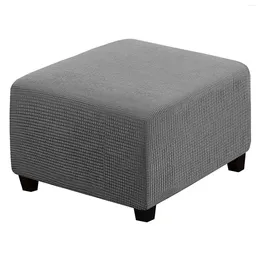 Chair Covers Slipcover Home Decor Jacquard Machine Washable Square Ottoman Cover Non Slip Accessories Soft Stretch Elastic Bottom Living