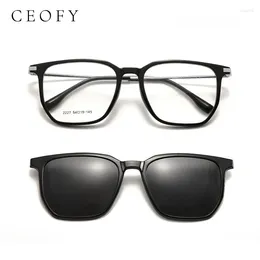 Sunglasses Frames Ceofy Men Glasses Frame 151mm Big Size Driving Polarised Magnetic Clip Optical Myopia Prescription Eyeglasses