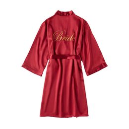 Private Label Silk Embroidery Bridal Robe Satin Wedding Bride and Bridesmaid Robes Sexy Nightgown for Women