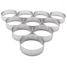 Baking Moulds 30 Pack Stainless Steel Tart Ring Heat-Resistant Perforated Cake Mousse Round Doughnut Tools 5.9Cm