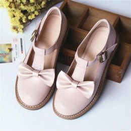 Dress Shoes Lolita Jk Cute Round Head Sweet Girl's Genuine Leather Women Doll Retro Fairy Cosplay Anime