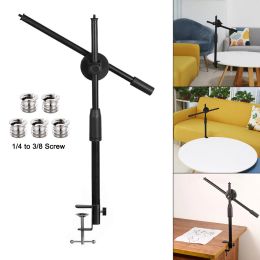Stand Microphone Stand Stand Desk Microphone Bracket Phone Tripod Boom Arm Adjustable 1/4 to 3/8 Inch Screw Live Equipment