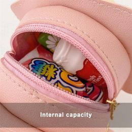 Storage Bags Toddler Girl Crossbody Bag PU Leather Cute Flower Princess Shoulder Mini Coin Purse For Kids Birthday Travel