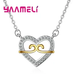 Chains Elegant Luxurious Heart Shape Jewellery For Women Girl 925 Sterling Silver Pendant Necklace Romantic Sweet Gifts