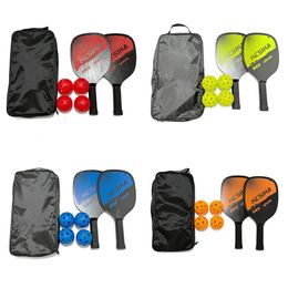 Pickle Paddles Rackets Set Portable Paddle Of 2 Ultra Cushion Racquet 4 Pickleballs Balls Bag 240401