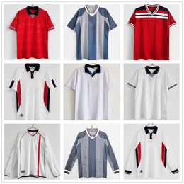 1982 84 86 87 Men's T-Shirts SOUTHGATE GASCOIGNE Retro T-Shirts 1990 1994 1992 1996 1998 SHEARER OWEN GERRARD Scholes football shirt Uniforms