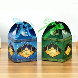 Gift Wrap 10Pcs Eid Mubarak Candy Box Ramadan Decoration For Home Al-Fitr Chocolate Packaging Boxes Islamic Muslim Festival Decor