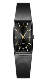 Square Stainless Steel Mesh Bracelet Watches Date Display Men Quartz Watch Luxury Gold Male Wristwatch Relogio Masculino2009102