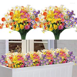 Decorative Flowers Home Garden Decoration Wedding DIY Party Artificial Daisy UV Resistant Non-Fade Decor Outdoor Plastic