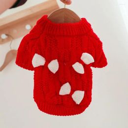 Dog Apparel Lovely Pet Sweater Acrylic Comfortable Dress Up Year Red
