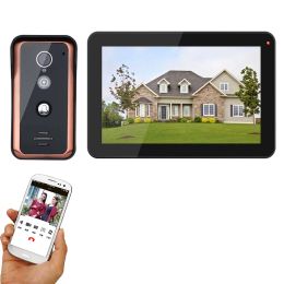 Intercom MAOTEWANG 9 inch Wireless Wifi IP Video Doorbell Intercom Entry System with Wired IRCUT HD 1000TVL Wired Camera