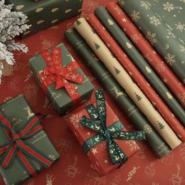 Gift Wrap 50x74cm Christmas Wrapping Paper Decoration Kraft Retro Packaging