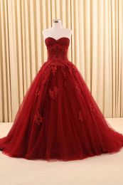 Dresses Vintage Gothic Dark Red Ball Gown Wedding Dresses With Color Long Sweetheart Corset Colorful Non White Bridal Gowns Real Robe De M