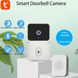 Doorbells Tuya Smart Video Doorbell Wireless HD Camera PIR Motion Detection IR Alarm Security Door Bell WiFi Intercom for Home Apartment