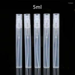 Storage Bottles 100pcs/lot 5ml Plastic Perfume Refillable Mist Sprayer Transparent Mini Promotion Sample Atomizer Empty