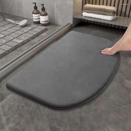 Carpets Memory Foam Bath Mat Bathroom Water Absorption Toilet Quick Drying Door Foot Non-slip Semi-round Solid Colour Floor Rugs