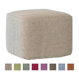 Chair Covers Linen Cotton Footrest Foot Stool Cover For Living Room Aesthetic Decor Soft