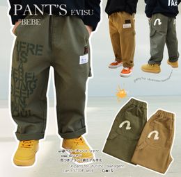 INS Kids letter printed trousers designer Boys double pocket elastic waist pants spring children loose casual trouser Z7520