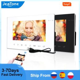 Intercom Jeatone 7Inch Video Intercom 960P/AHD Tuya WiFi Single Video Intercom Monitor for Home Smart Screen with Remote Control Function