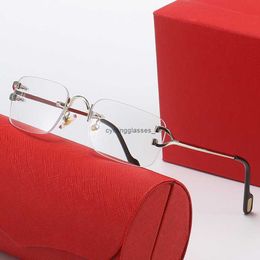 New frameless square sunglasses for men and women Kajia Y-shaped leg glasses optical frame