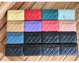 10A designer wallet caviar cc purse Ladies Leather Credit Card Slot Mini Skinny Black Top Zip Coin Pouch with Holde Minority simplicity24ess