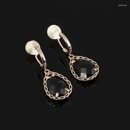 Stud Earrings Fashion Simple Arc Light Luxury Double Zircon Mosquito Coil Ear Clip Without Pierced Female