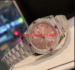 Multiple Colour Lady Watch President Diamond Bezel Shell face Women Stainless WatchesSwiss Quartz Movement 31mm Sapphire mirror wa8736015