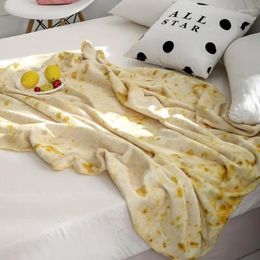 Blankets Simulation Flapjack Blanket Coral Velvet Flannel Fake Food Pizza Burger Waffle Cookies Creative Realistic