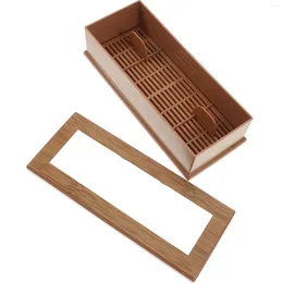 Kitchen Storage Wood Grain Chopsticks Box Utensil Organiser Dustproof Case Container Holder Wooden Drawers Spoon Cooking Tool PC