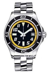 Mens Superocean 42 Black and Yellow Dial Steel Automatic Mens Watch A1736402BA32SS Dive Men039s Watches3972329