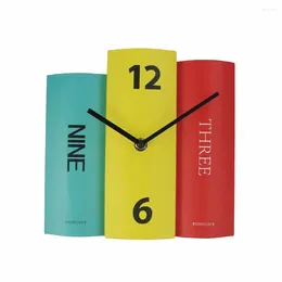 Wall Clocks Creative Fake Books Decoration Simple Desk Clock Silent Quartz Children's Alarm Student