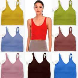 2024 yoga Outfit lululemenI U Type Back Align Tank Tops Gym Clothes Women Casual Running Nude Tight Sports Bra Fiess Beautiful Underwear Vest Shirt Size S-XXL kg68