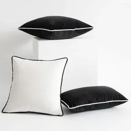 Pillow Simple Solid Cover Velvet 30x50 45x45 50x50cm White Black Decor For Sofa Livingroom Decorative Pillowcase
