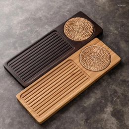 Tea Trays Natural Bamboo Wood Tray Handmade Teapot Rack Accessories Household Set Japanese Dry Table