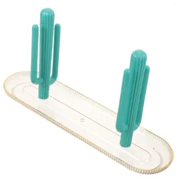 Storage Bottles Chopstick Holder Kitchen Counter Chopsticks Rack Reusable Drain Organiser Plastic Cactus Shape Decorative Shapes Rest