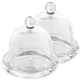 Plates Glass Cover Tray Pastry Serving Cake Display Dome Covered Plate Fruit Foretaste Multi-use Mini Cupcake Pans