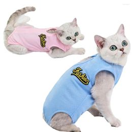 Cat Costumes Recovery Suit Abdominal Wounds Skin Diseases E-Collar Alternative For Cats Professional Pets Clothing After