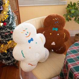 Cute Gingerbread Man Doll Home Sofa Cushion Christmas Decorative Cushion 45cm