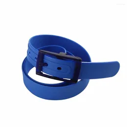 Belts Smooth Plastic Buckle Silicone Rubber Leather Belt Ceinture Cummerbund Casual Waistband