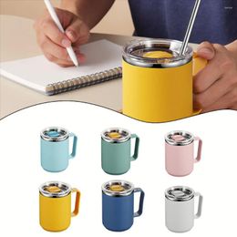 Water Bottles 450ml Coffee Cup Insulated Vacuum Stainless Steel Mug Handle Lid 304 Simple High Quality