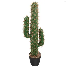 Decorative Flowers Artificial Cactus Succulent Plant Faux Fake Cacti With Pot Simulation Large