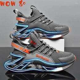 Casual Shoes Running For Men Breathable Mesh Reflective Sneakers Antiskid Damping Outsole Sport Training Zapatillas