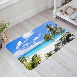 Carpets Beach Forest Tropical Trees Sky Bay Kitchen Floor Mat Living Room Decor Carpet Home Hallway Entrance Doormat Anti Slip Rug