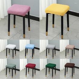 Chair Covers Thickened Square Seat Cover Elastic Washable Stool Slipcover Removable Stretchable Dressing Home Decor