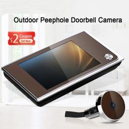 Doorbells 3.5 inch Digital Doorbell Camera 120 Degree Angle Peephole Viewer Smart Home Outdoor Cat Eye Visual Doorbell